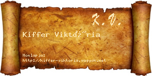 Kiffer Viktória névjegykártya